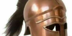 Medieval Vintage Steel 300 Greek Spartan Helmet with Black Plume