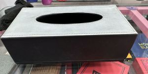 Wooden Leather Tissue Box