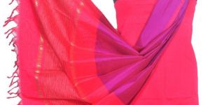 3PC Pochampally Ikat / Ikkat Handloom Cotton Silk Unstitched Dress Material Set for Women - DA009