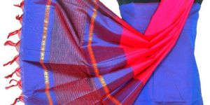 3PC Pochampally Ikat / Ikkat Handloom Cotton Silk Unstitched Dress Material Set for Women - DA010