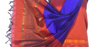 3PC Pochampally Ikat / Ikkat Handloom Cotton Silk Unstitched Dress Material Set for Women - DA018