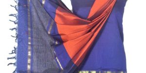 3PC Pochampally Ikat / Ikkat Handloom Cotton Silk Unstitched Dress Material Set for Women - DA020