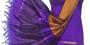 3PC Pochampally Ikat / Ikkat Handloom Cotton Silk Unstitched Dress Material Set for Women - DA028