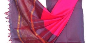 3PC Pochampally Ikat / Ikkat Handloom Cotton Silk Unstitched Dress Material Set for Women - DA004