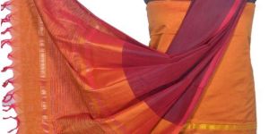 3PC Pochampally Ikat / Ikkat Handloom Cotton Silk Unstitched Dress Material Set for Women - DA002