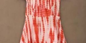 Red and White Beach Tie Dye Dress
