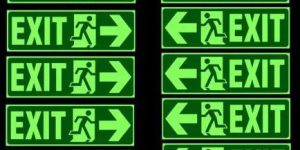 Night Glow Emergency Exit Sign Board