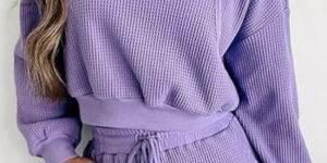Women Lavender Waffle Knit Co-ord Set