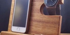 Wooden Organizer Mobile Stand