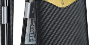 Mens Cow Leather Slim Minimalist Money Clip Wallet