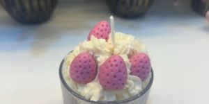 Purple Strawberry Cream Scented Candle