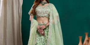 Ladies Green Embroidered Lehenga