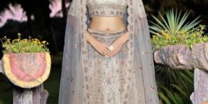 Ladies Grey Embroidered Lehenga