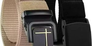 Mens Black & Brown Nylon Belt