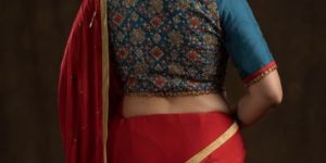 SAPPHIRE BLUE HAND EMBROIDERED BLOUSE