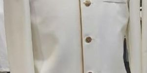 White Mens Jacket with Gold Piping