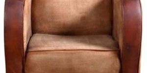 Single Seater Leather Canvas Mix Sofa