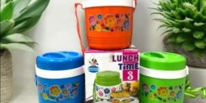 Lunch Time Plastic And Steel Insulated Lunch Box, for Office