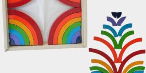TE-67 Multicolor Wooden Rainbow Stacker