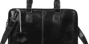 CL-107 BLK Leather Laptop Bags