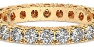 Large Petite Brilliant Round Band Lab Grown Diamond Ring