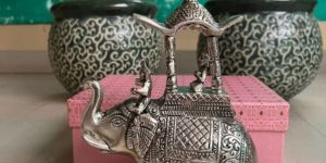 German Silver Elephant Ambabari Statue