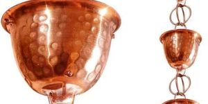 Pure Copper Hammered Cup Rain Chain