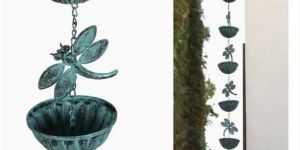 Retrome Iron Dragonfly Rain Chain