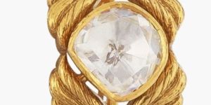 BAROQUE DELICATE MOISSANITE SILVER RING