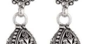 92.5 Sterling Silver Earrings Ethnic Indian Jhumka Dangle Earrings