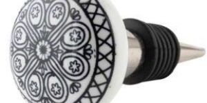 Black Wheel Flat Ceramic Wine Bottle Stopper