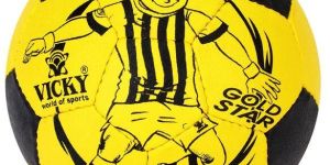 VICKY GOLD STAR SIZE-3 FOOTBALL - YELLOW-BLACK