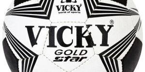 VICKY GOLD STAR SIZE-4 FOOTBALL - BLACK-WHITE