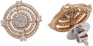 Alluring Cluster Diamond Stud Earrings in Rose Gold