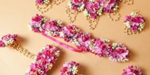 Handcrafted Pink Floral Jewelry Set