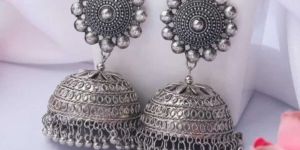 Oxidised Big Jhumka Earring