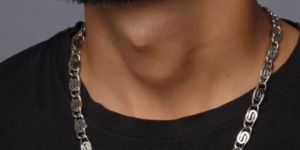 Silver Plated Snake Link Chain for Men