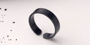 Stainless Steel Black Band Ring for Men