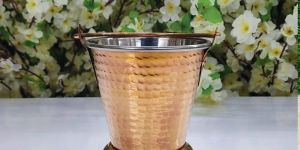 Copper Stainless Steel Hammered Serving Bucket