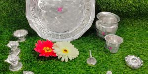 German Silver Pooja Thali Set