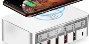 Mechanic WLX-818F 6 in 1 10W Wireless Smart USB Display Charger