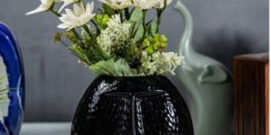Decor Glossy Black Bastard Face Vase