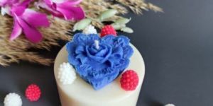 Decorative Pillar Candle Heart Flower