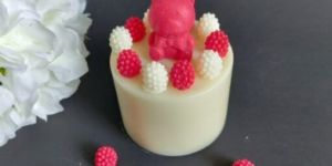 Decorative Pillar Candle Teddy Bear