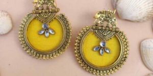 Tiendaa Premium Quality Fabric Handmade Designer Royal Wear Earrings