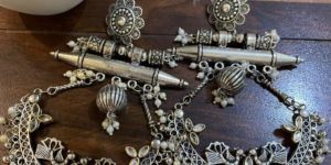 Tiendaas German Silver Designer Earrings