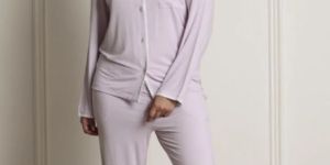 The Whip Stitch Pyjama Set - Lavender (Stretchable)