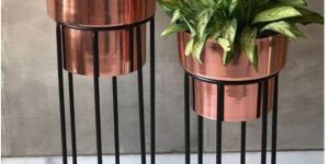 Round Designer Metal Decorative Planters