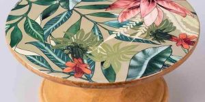 Wooden Enamel Cake Stand