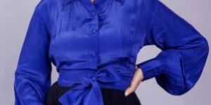 Blue-Black slit dress
